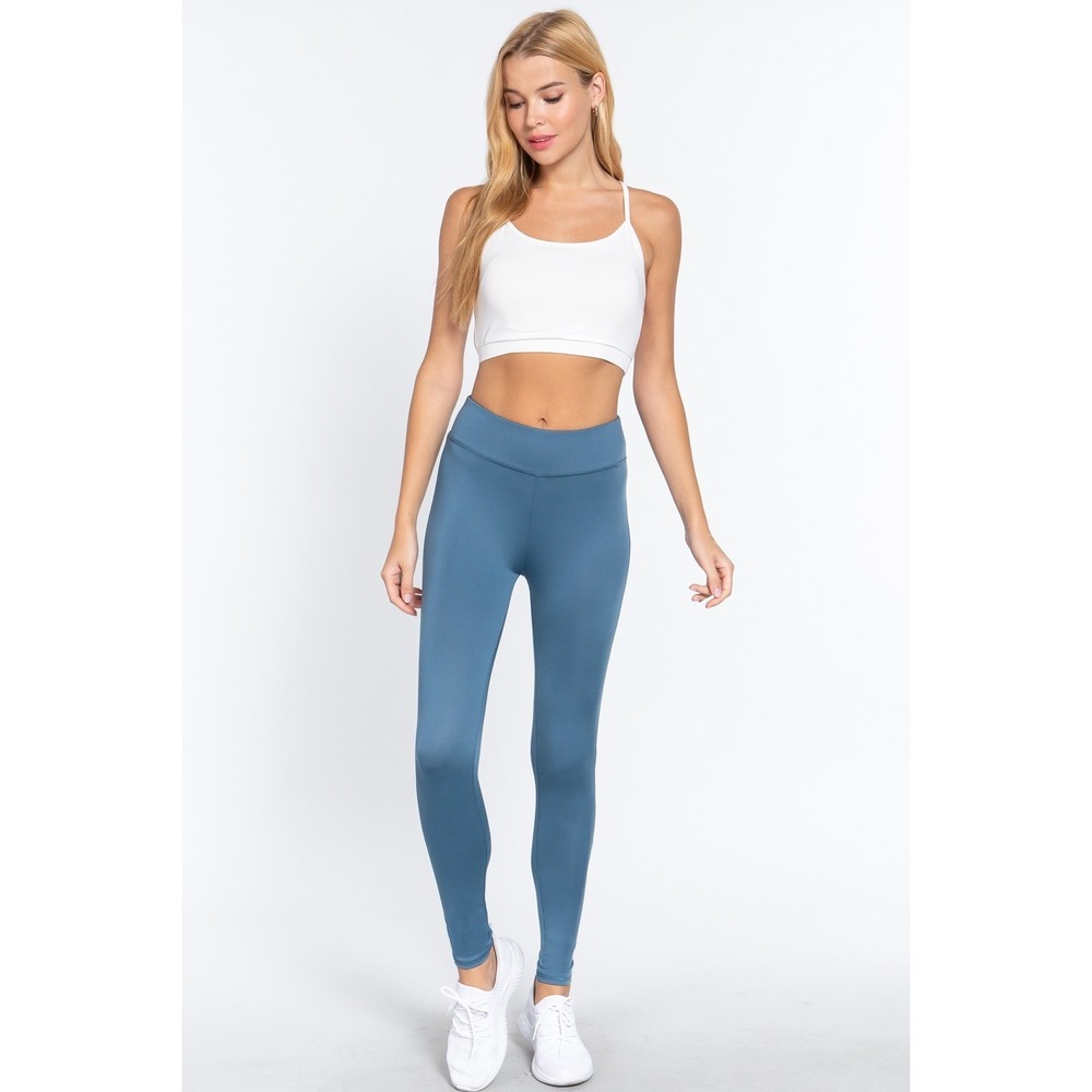 Active Basic Workout Ankle Length Pants Gym Yoga Dark Blue Medium NEW